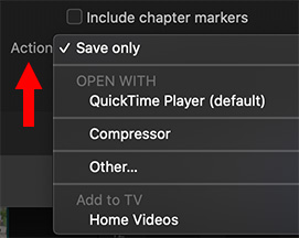 Detail from the Share Settings screen in Apple Final Cut Pro X.